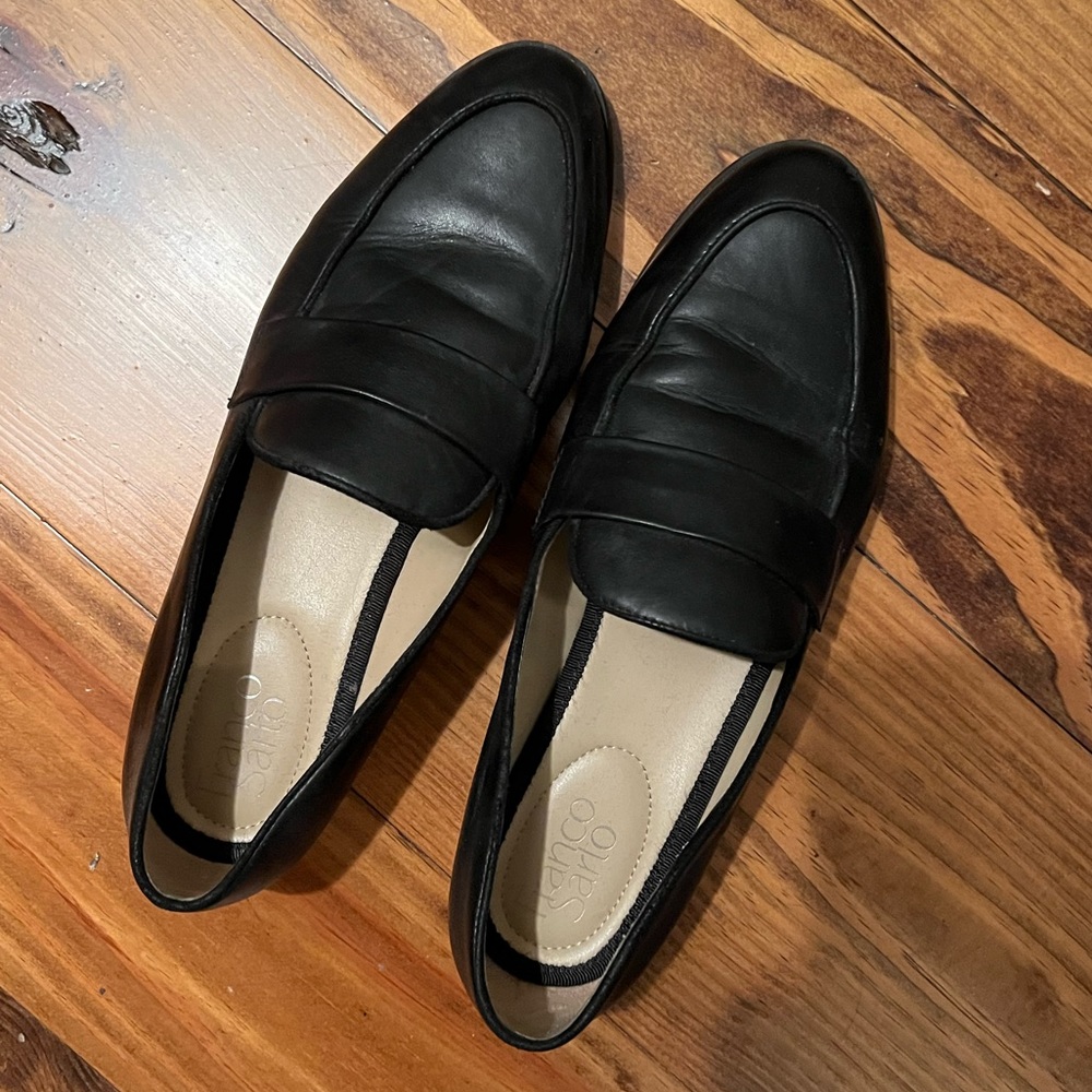 Franco Sarto Black Leather Loafers